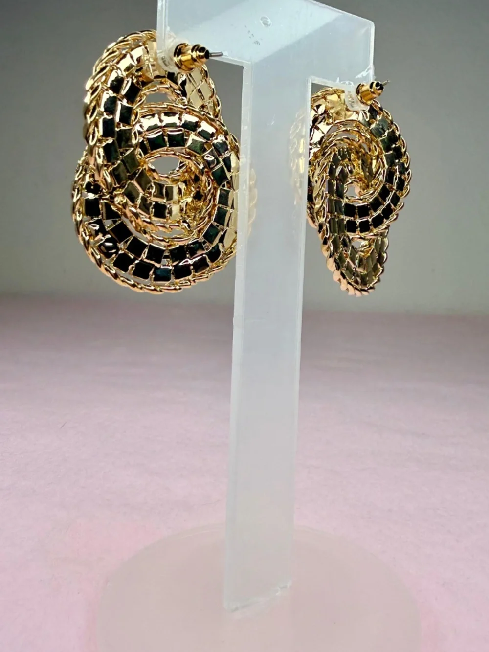Statement Black Crystal Earrings Gold Tone Oval Stud Chunky Elegant Earrings